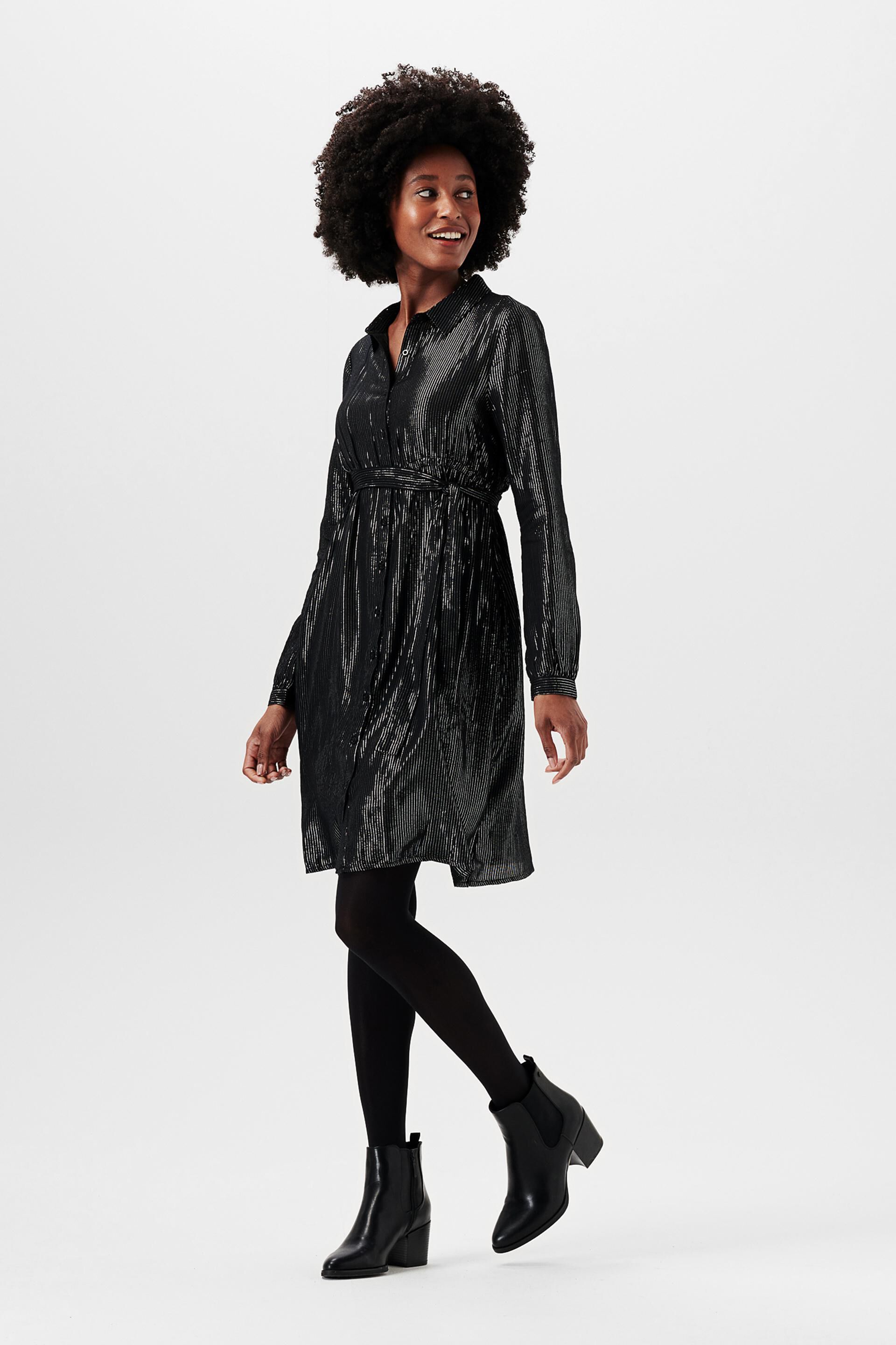Robe-chemise à rayures pailletées