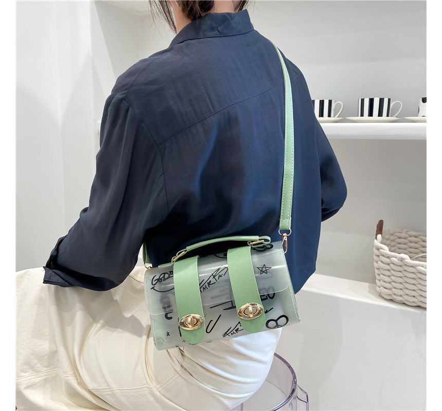 NewTown - Flap Graffiti Transparante Crossbody Tas