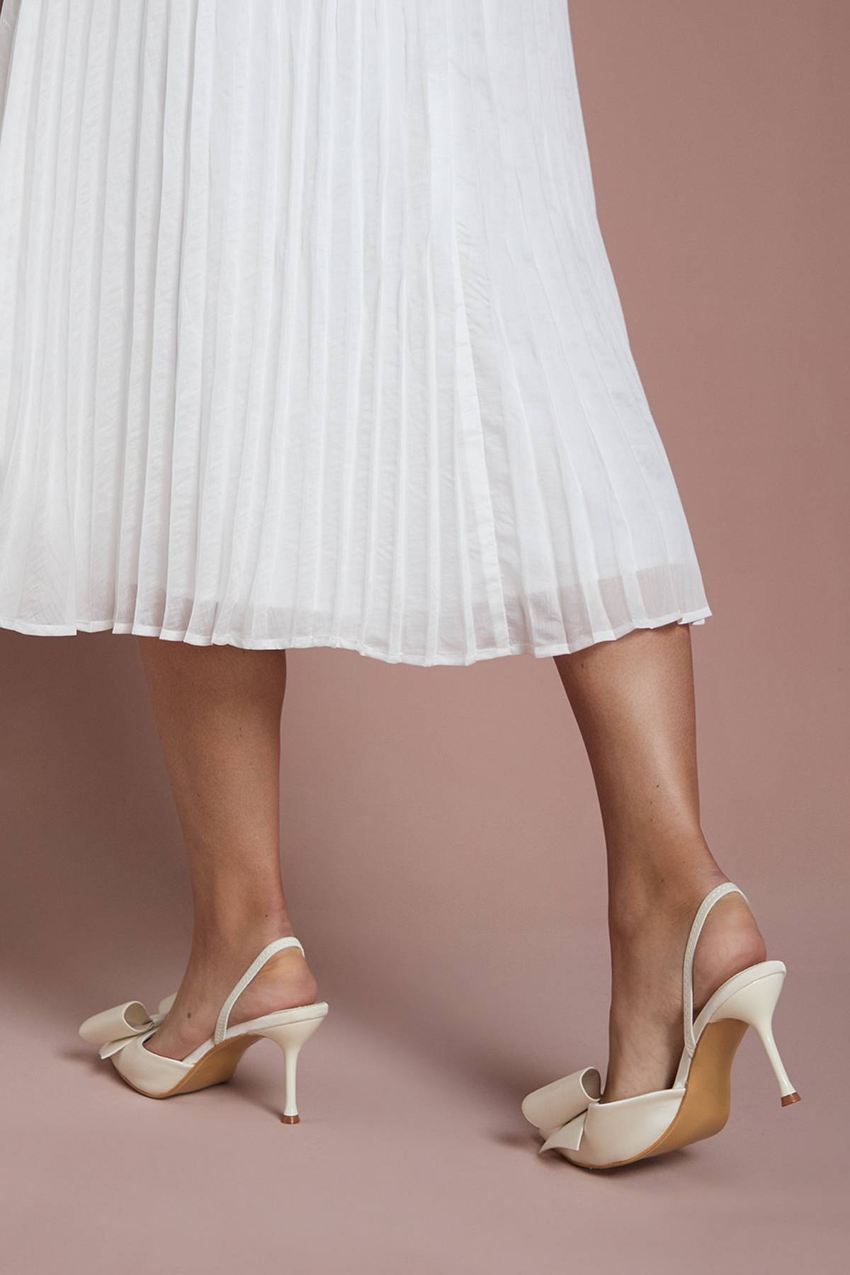 Coast Escarpins de Mariée Lola en Satin avec Détail Nœud Talon Aiguille Moyen et Bride Arrière
