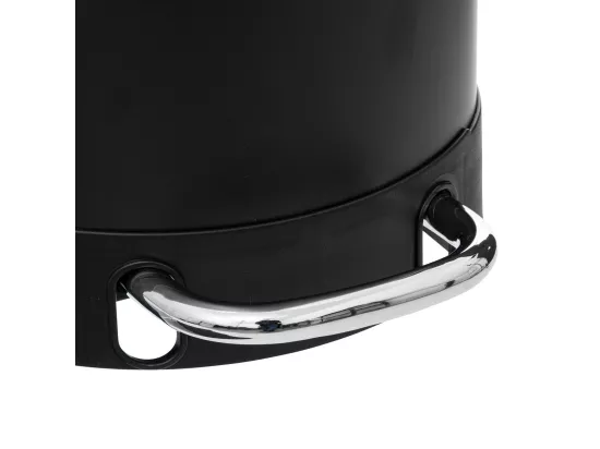 Poubelle 30 Litres en métal Noir ouverture à pédale
