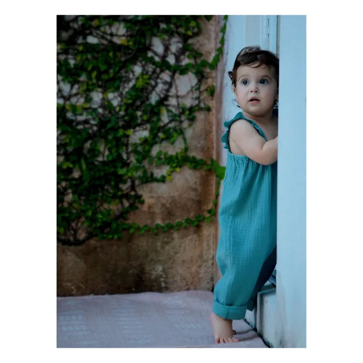 Petite Lucette Combinaison Coton Bio Morgane | Bleu gris