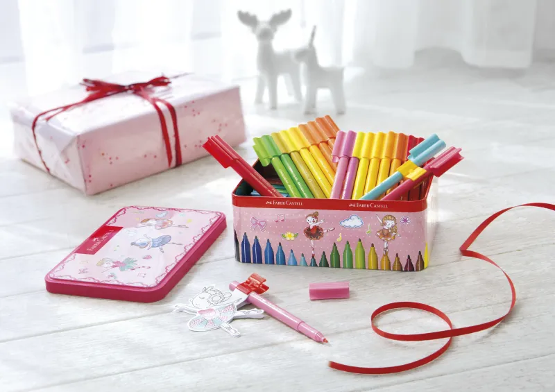 Faber-Castell Connector Ballerina tusser - med 33 stk. ass. farver i metalæske