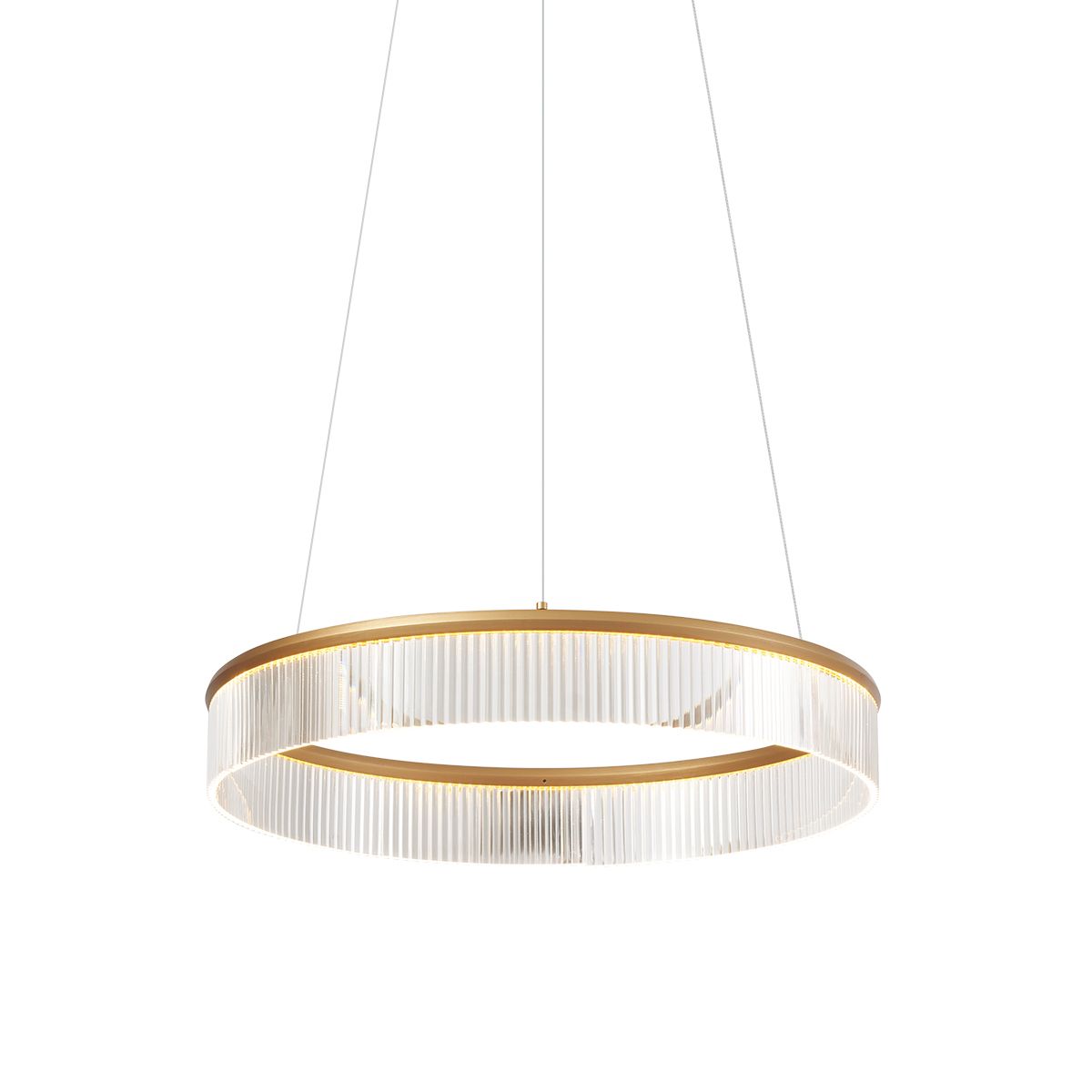 Moderne hanglamp messing 59cm incl. LED 3-staps dimbaar - Anello Chandelier