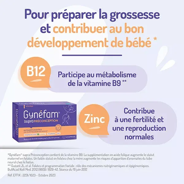 Gynéfam Supra PréConception Boîte de 2 mois 60 capsules