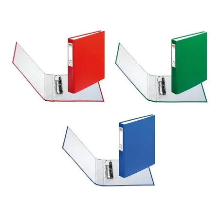 Herlitz Ringbücher mit 2 Ringen, DIN A5, 3 Stück je 1x in blau, rot und grün