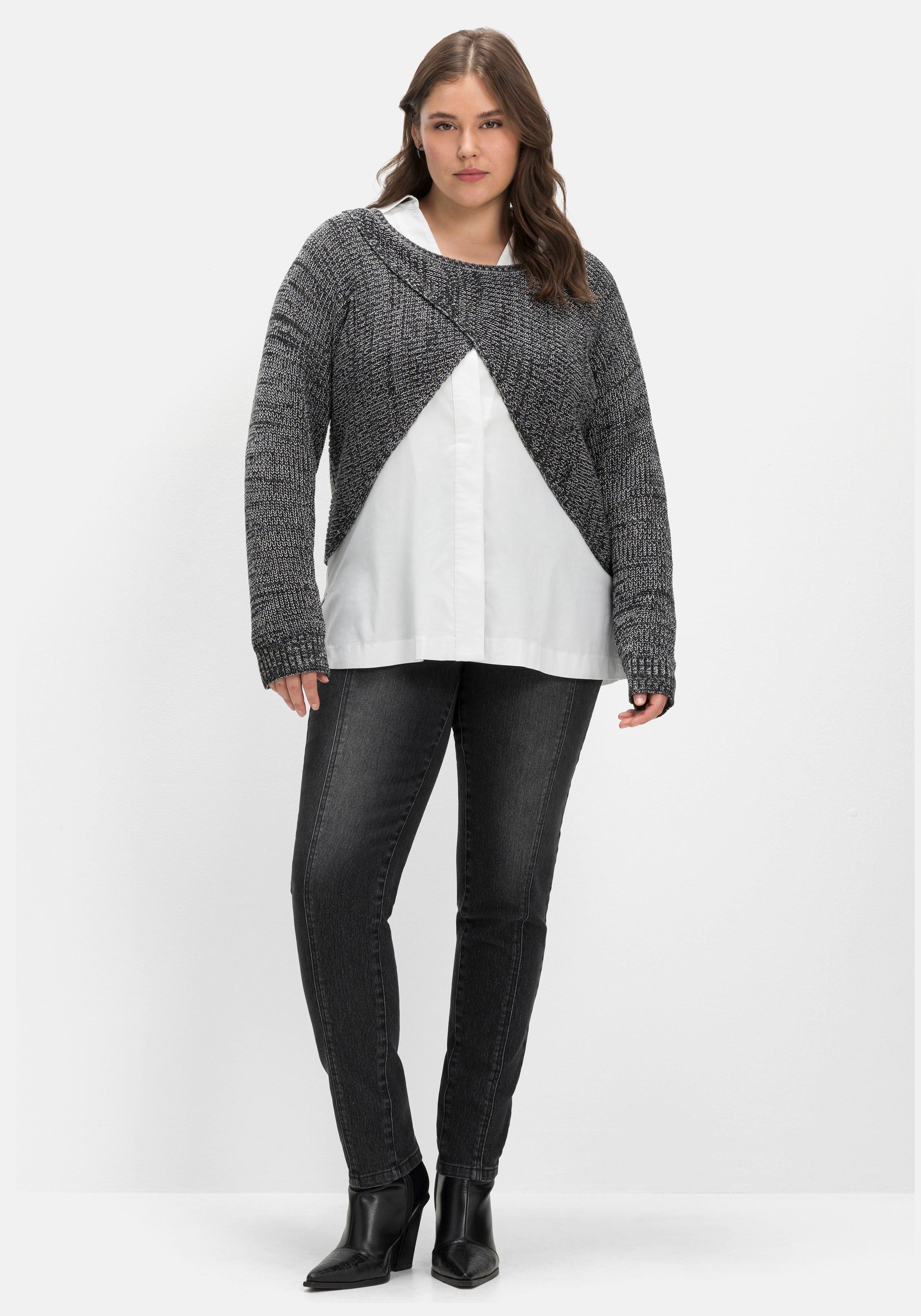 Schmale Jeans mit Gummibund und Teilungsnähten