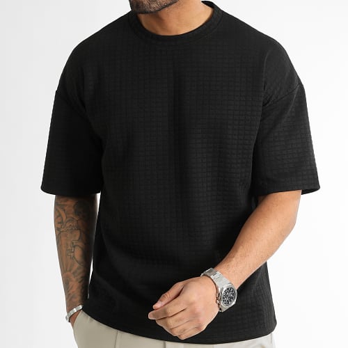 Tee Shirt Texturé Square Large 0170 Noir