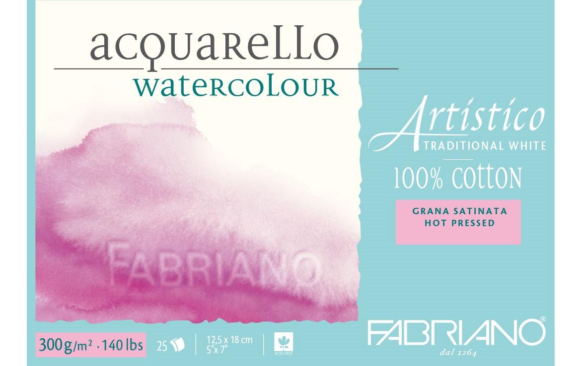 Aquarellblock Artistico Trad.White 12.5 x 18 cmArtistico-Papier aus 100% Baumwolle