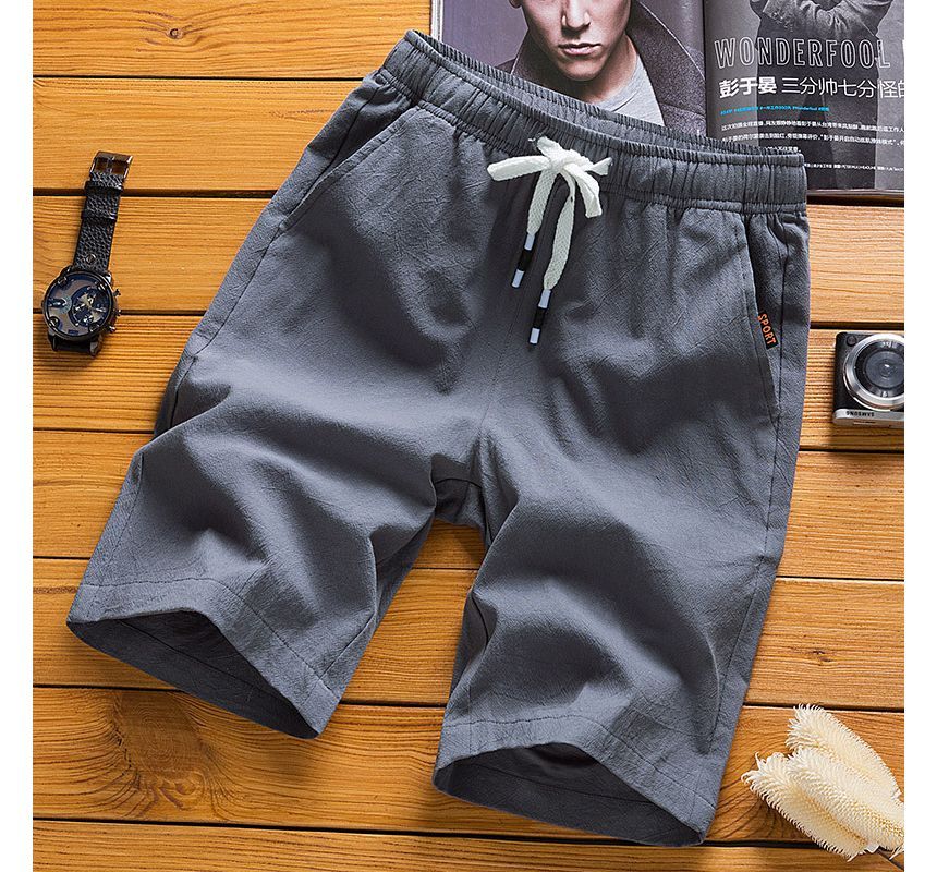 YIKES - Mid Rise Plain Drawstring Shorts