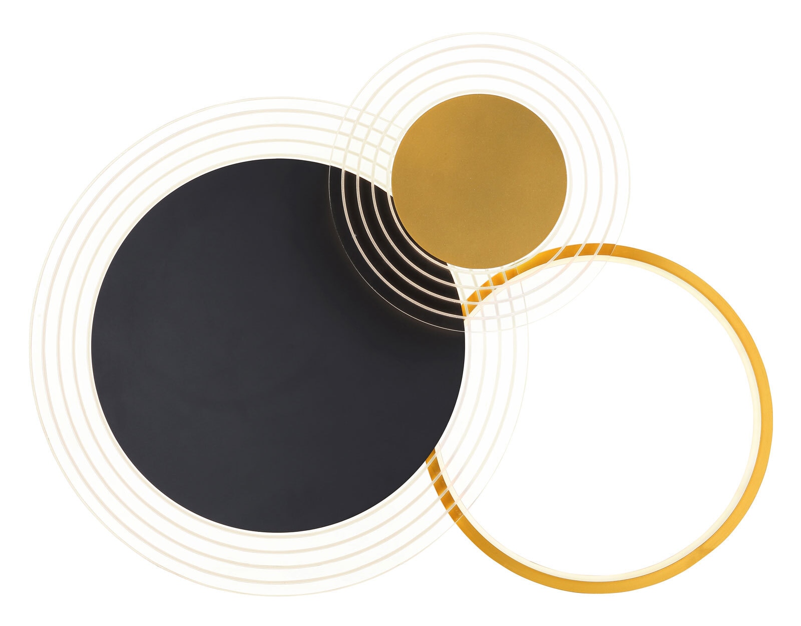 SENNA Deckenlampe schwarz 67261-36, B/H/T: 58 x 6,1 x 52 cm, Metall, Kunststoff