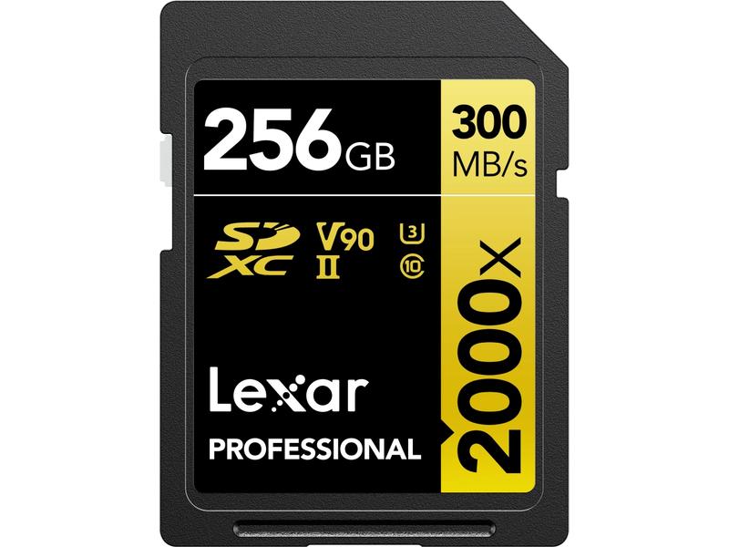 Lexar SDXC-Karte Professional 2000x GOLD Series 256 GB SDXC-Karte für professionelle Nutzer