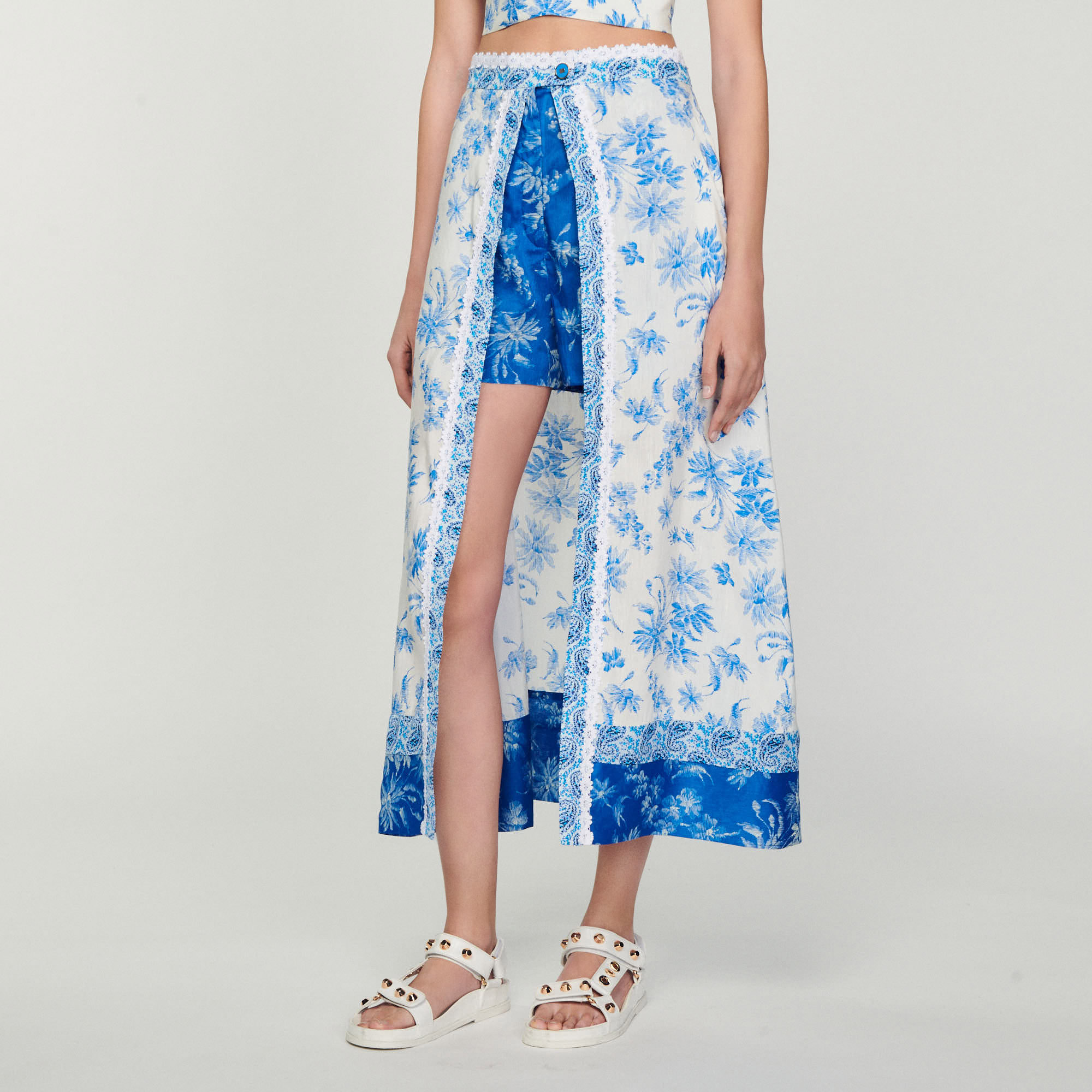 Jupe longue short imprimee