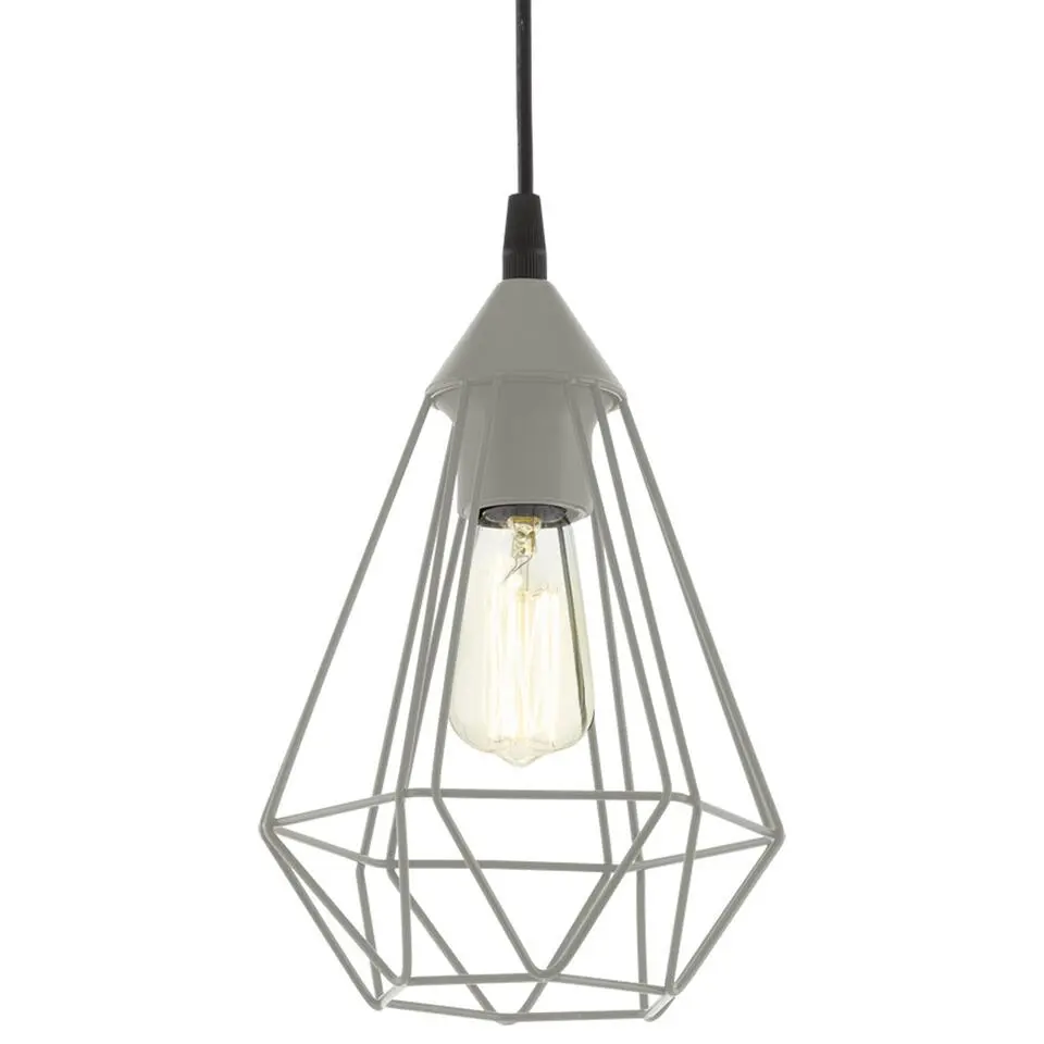 EGLO Tarbes Hanglamp - E27 - Ø 17,5 cm - Grijs