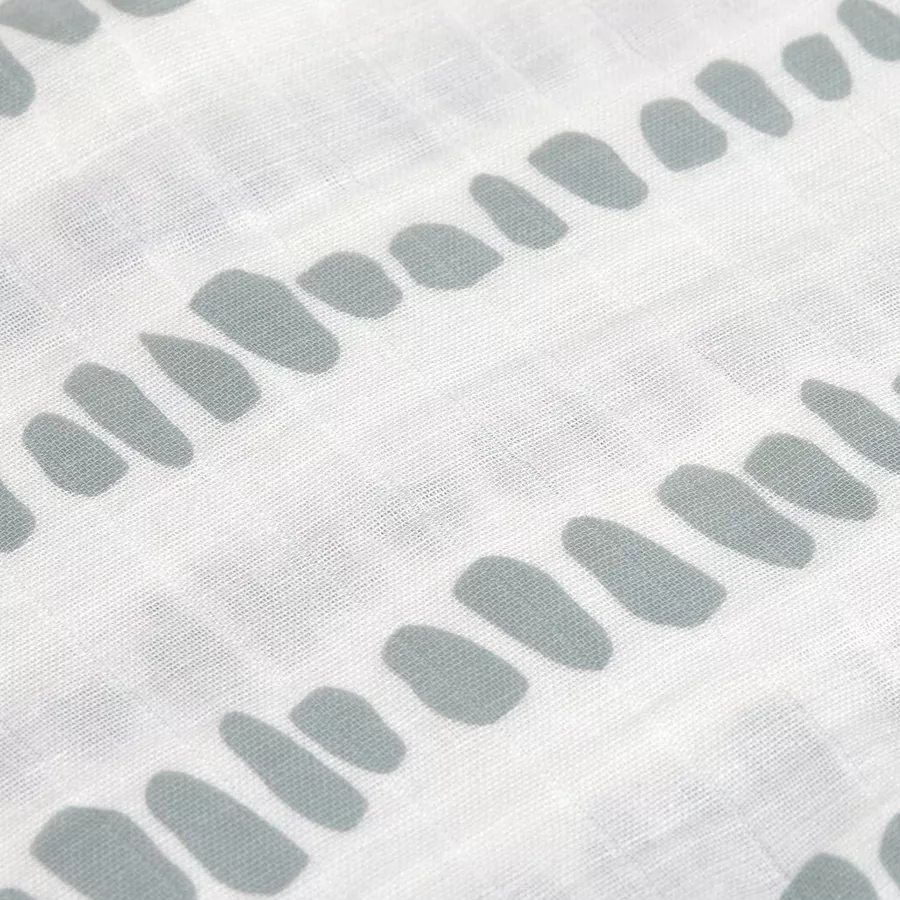 LÄSSIG Mulltücher XL 2er Pack Strokes silver grey
