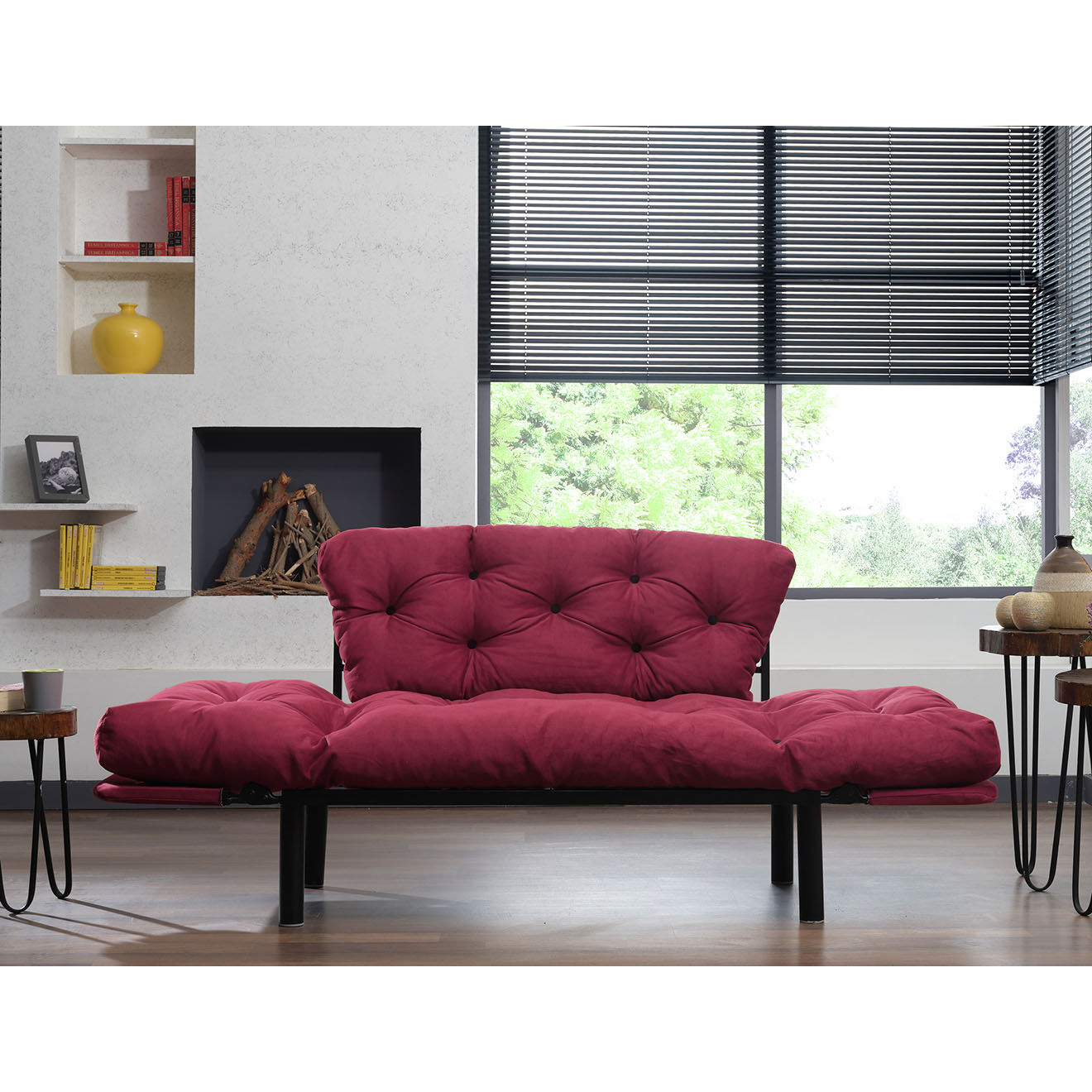 Atelier del Sofa Canapé 2 places convertible Nitta vin - 155x85x73 cm