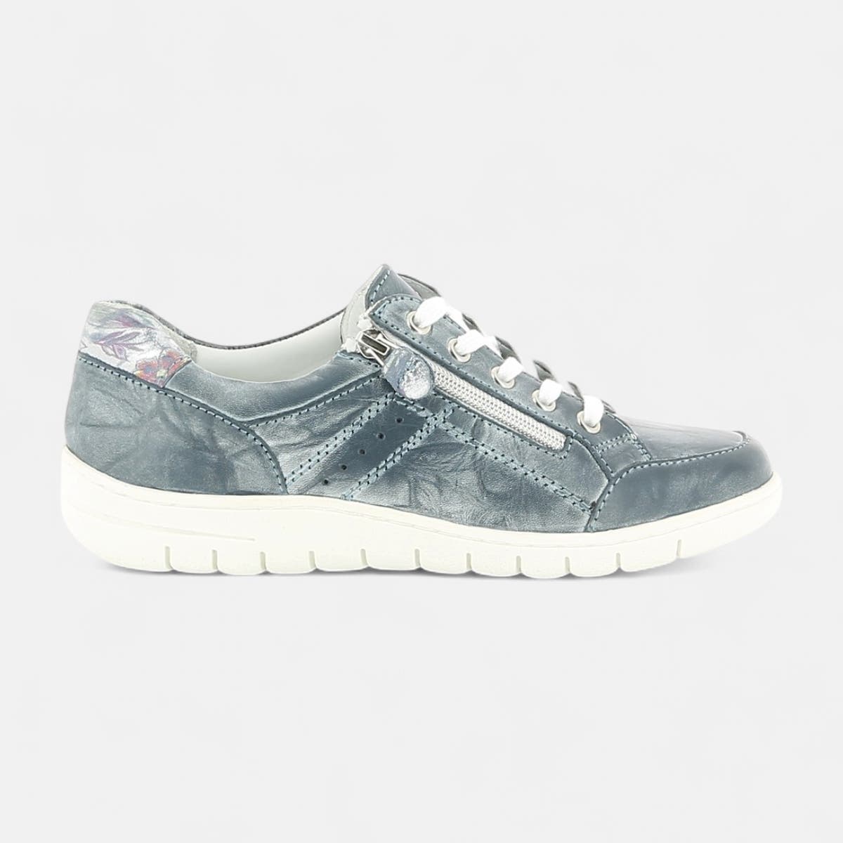 Baskets basses Femme en cuir bleu marine