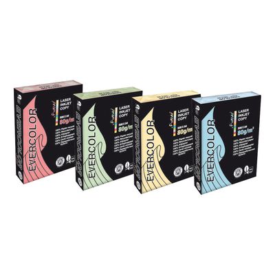 Clairefontaine Evercolor - Papier couleur recyclé - A4 (210 x 297 mm) - 80g/m² - Ramette de 500 feuilles - bleu