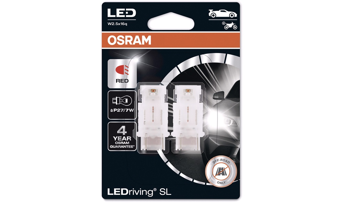 Pæresæt LED Retrofit P27/7W Rød Osram
