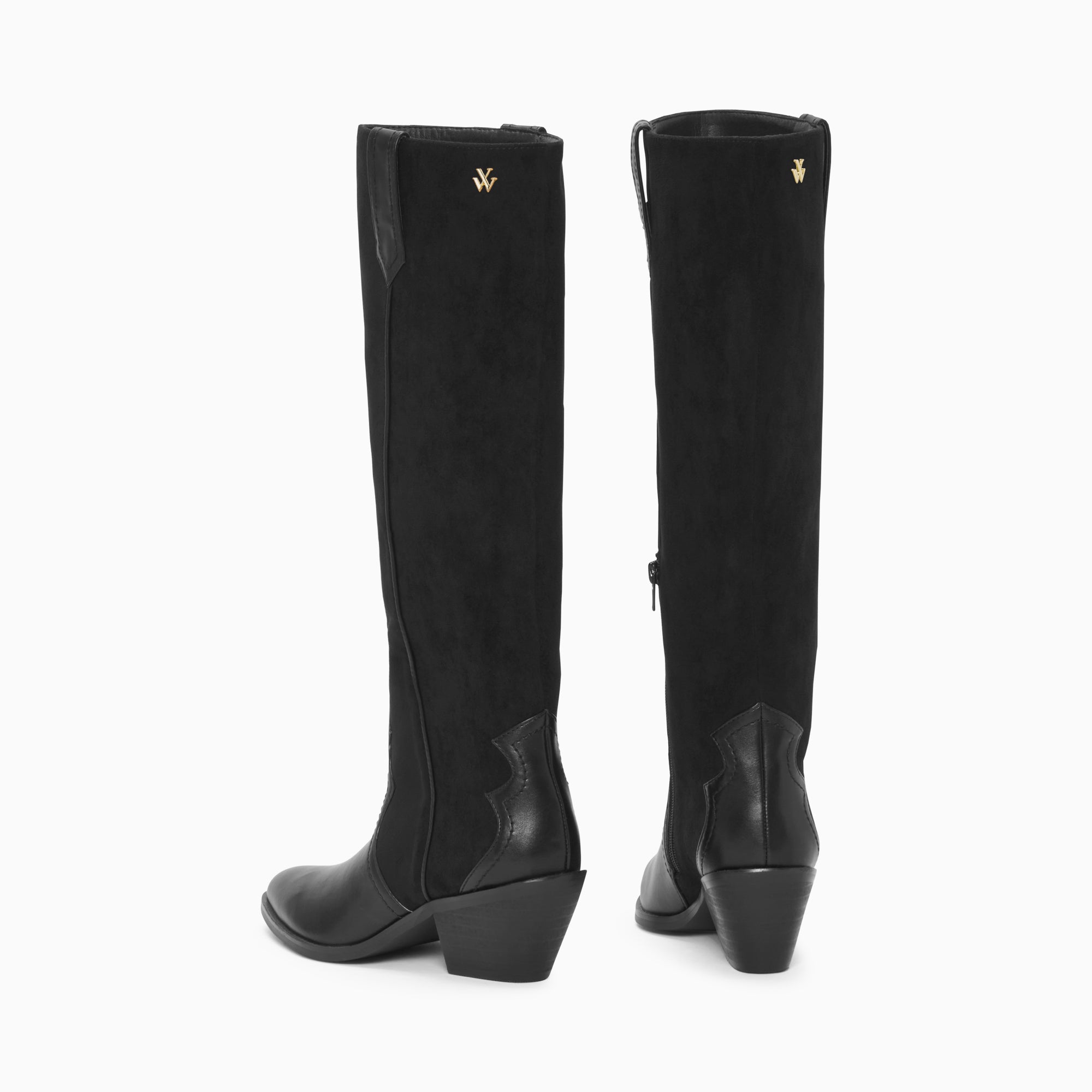Bottes, Cuissardes-Bottes santiags Joe bi-matière noires