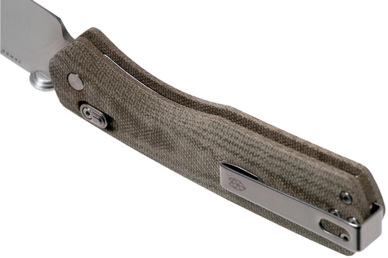 The James Brand The Carter XL, OD Green Micarta, Stainless zakmes JAKN116127-00