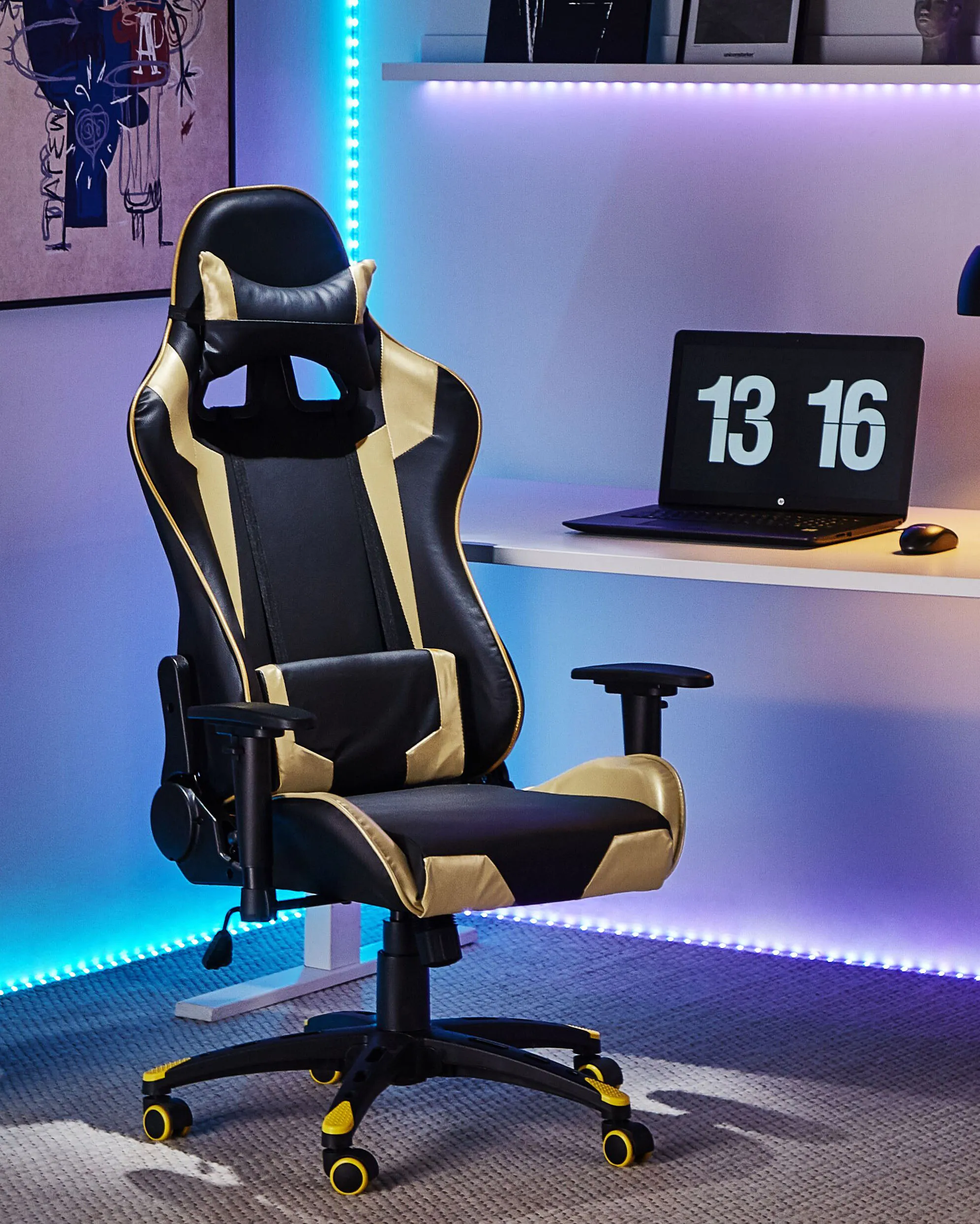 Gamestoel KNIGHT Kunstleer Goud