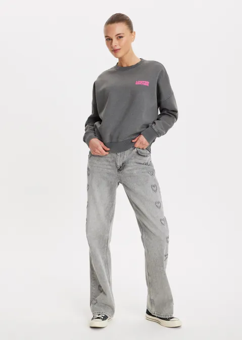 Sweater met print limited grijs (GRS.ACD)