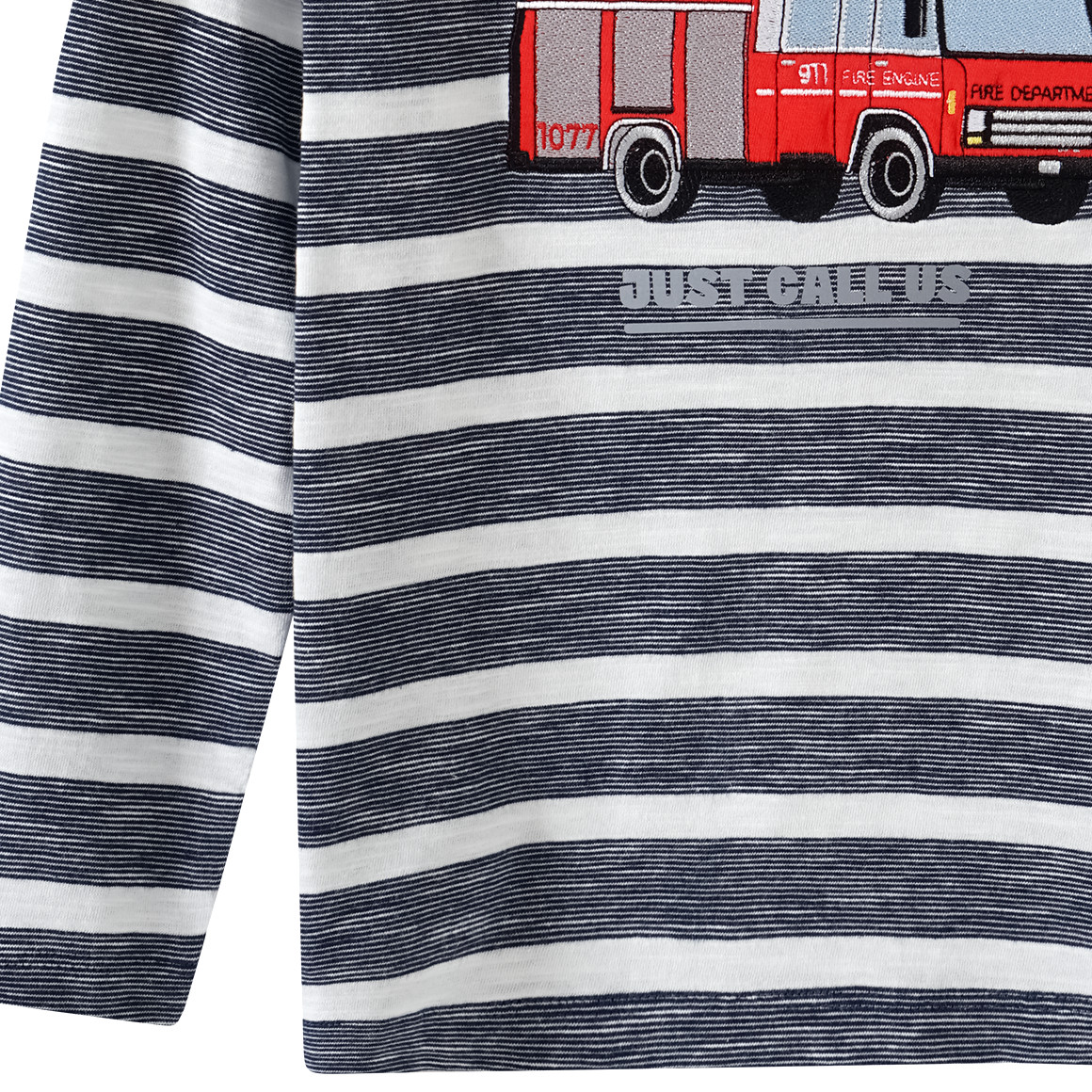 Topolino Jungen Langarmshirt mit Feuerwehrauto dunkelblau