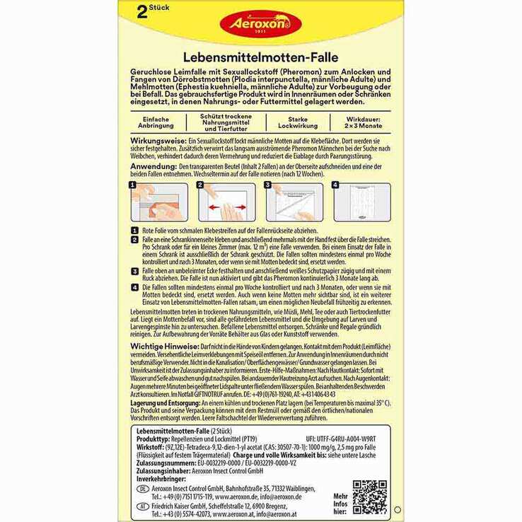 Aeroxon Lebensmittel Mottenfalle, 2 St