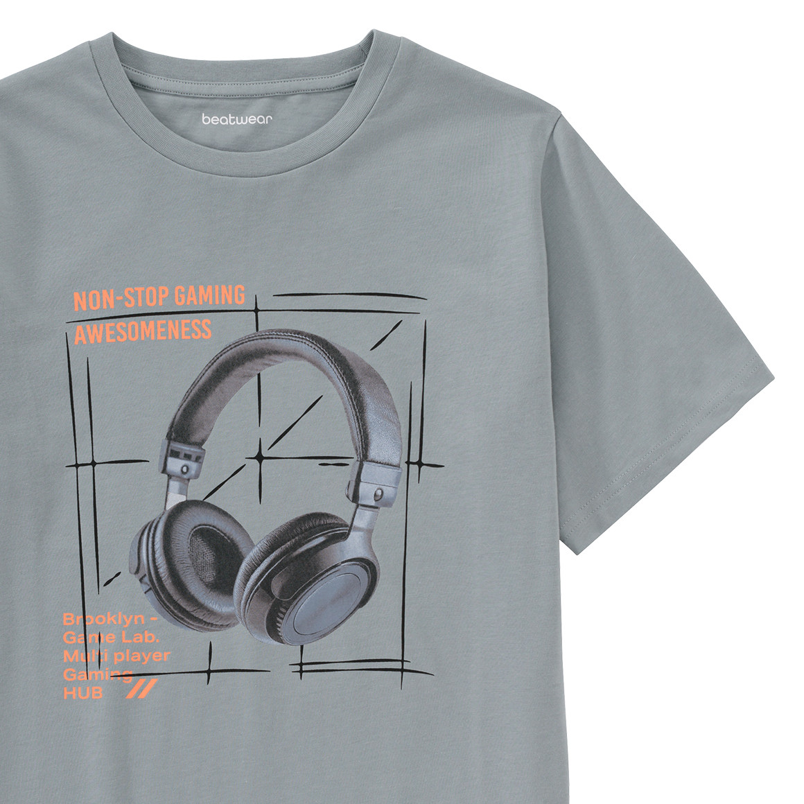 Beatwear Jungen T-Shirt mit Prints blaugrau