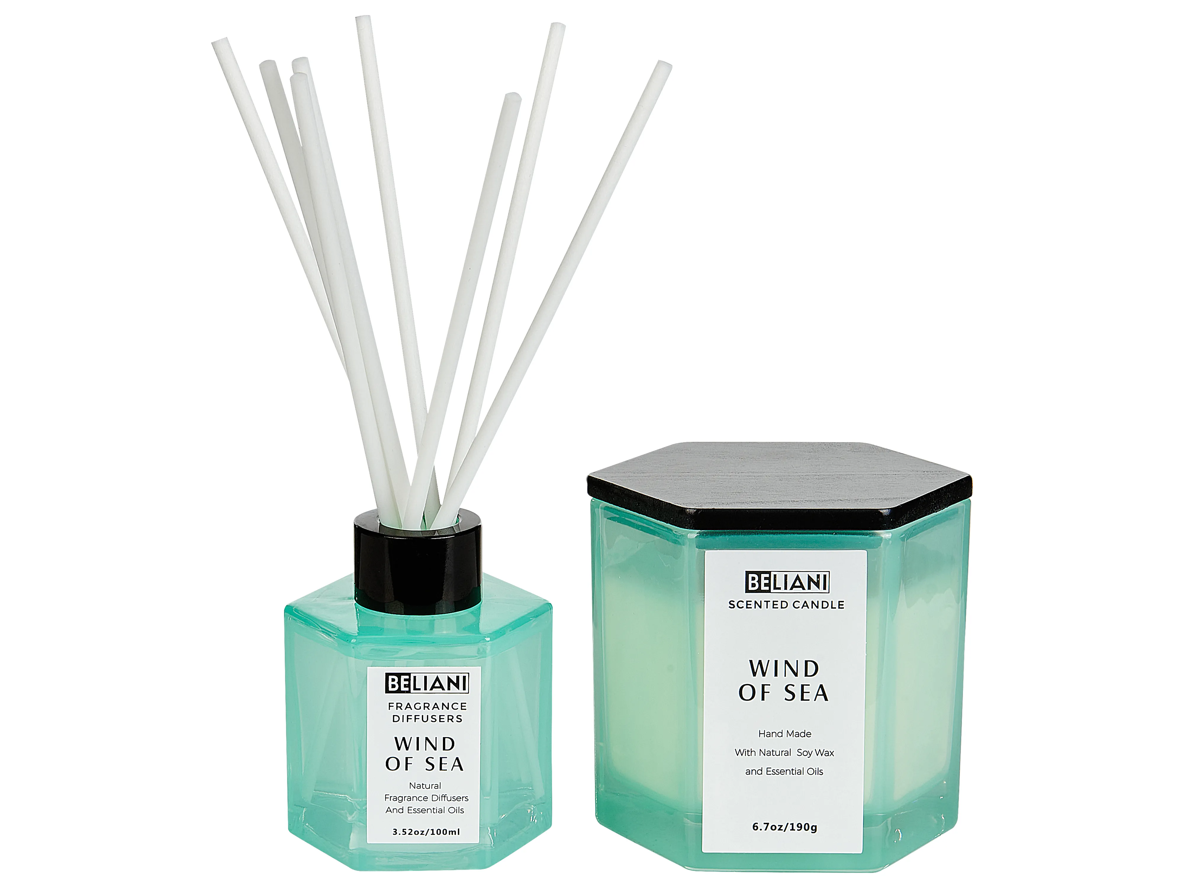Geurkaars met geurstokjes CLASSY TINT Soja wax Frisse geurnoten