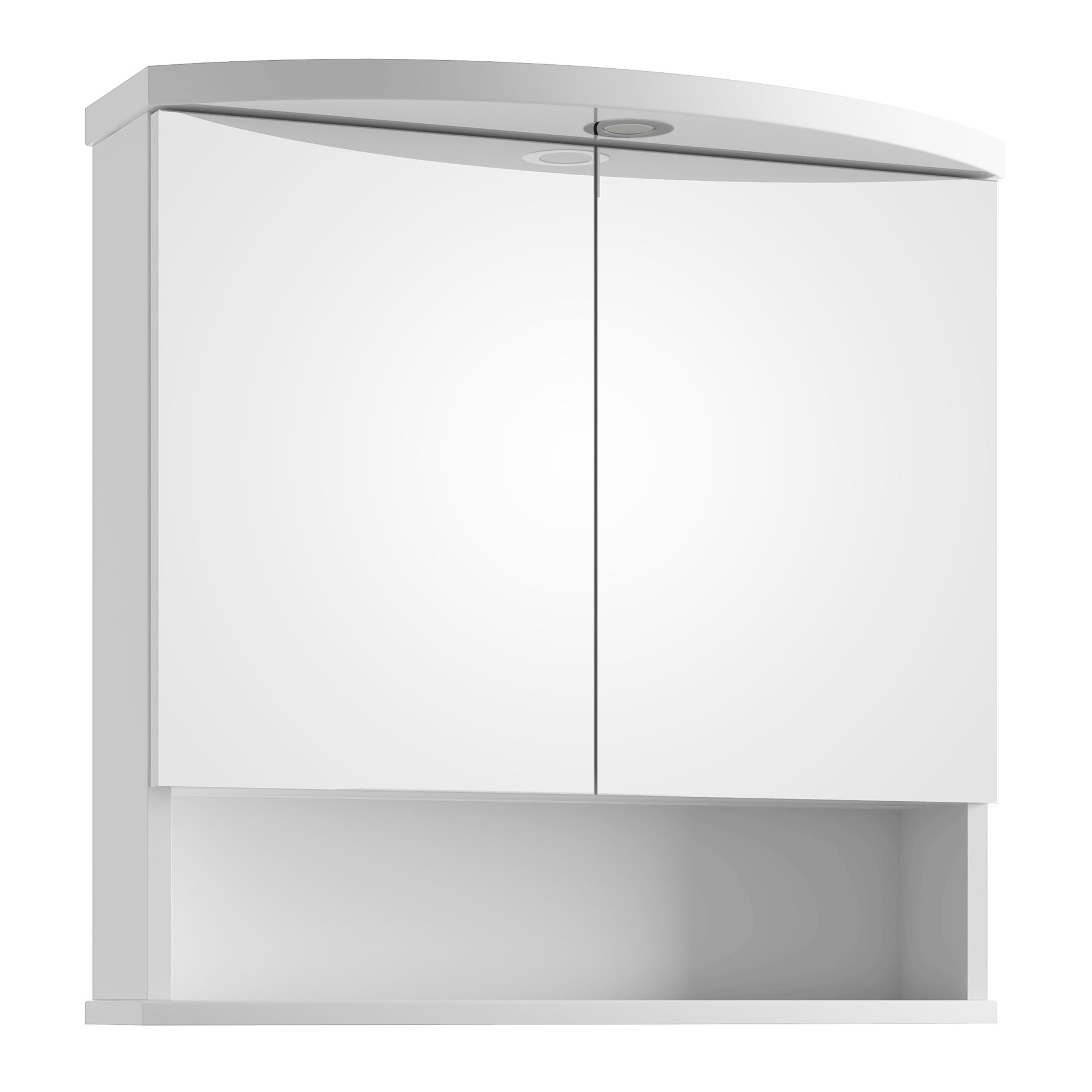 Spiegelschrank - weiß lackiert - mit LED-Beleuchtung - 61 cm