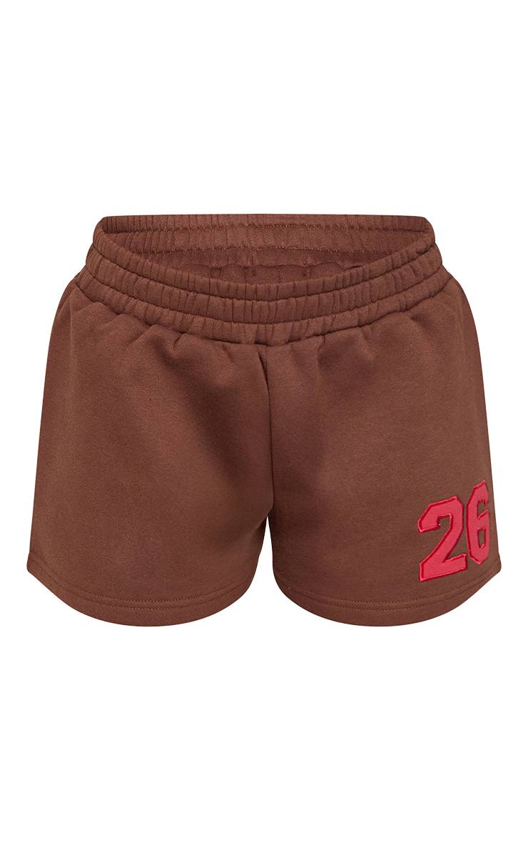 Chocolat Short En Molleton Rouge Avec Appliqué 26