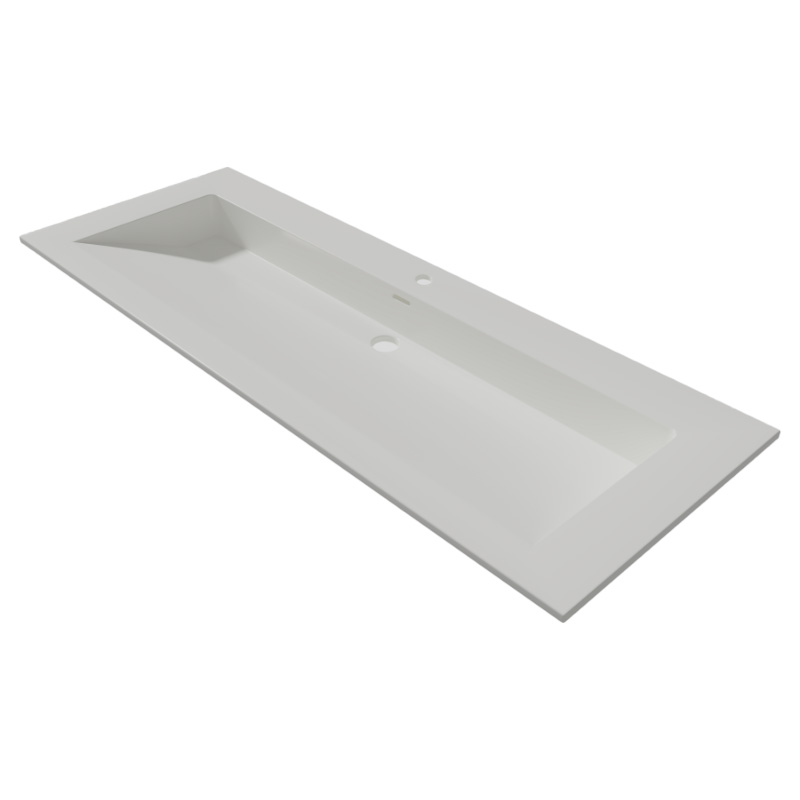 Lambini Designs Flora solid surface wastafel 100cm met 1 kraangat wit mat