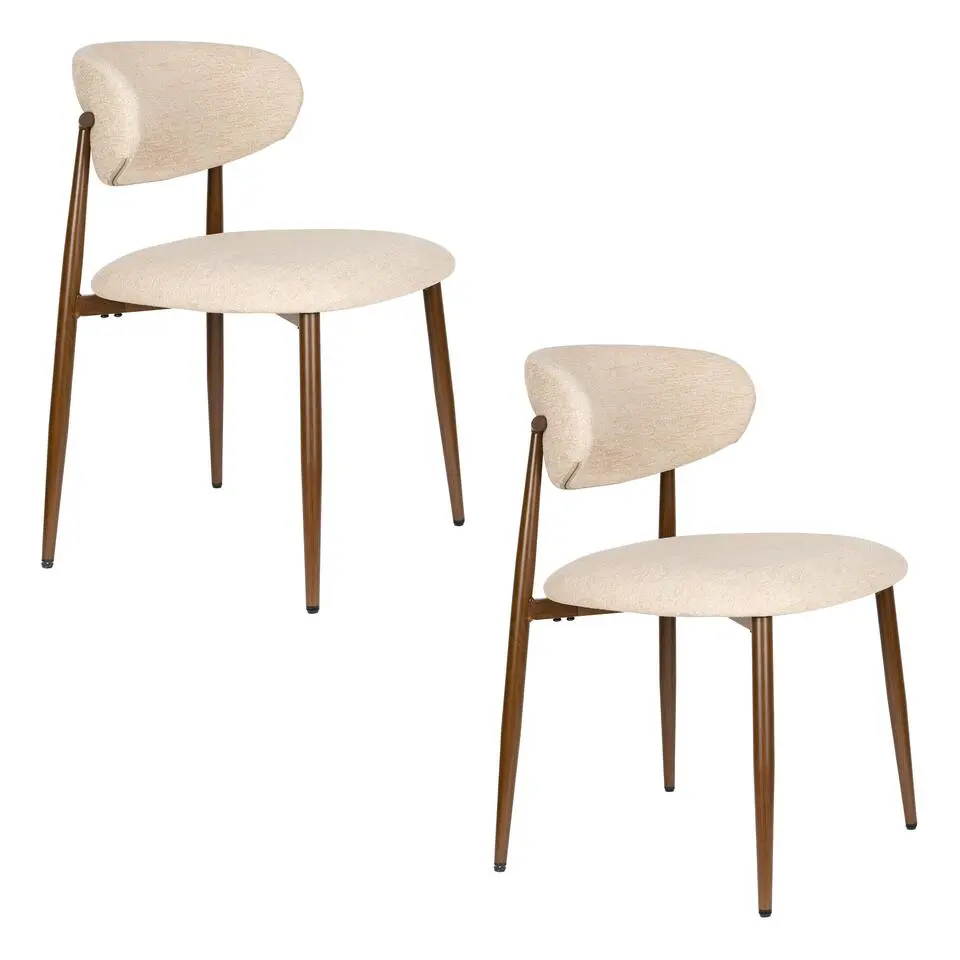 Housecraft Living Noor Eetkamerstoelen Beige - Set van 2