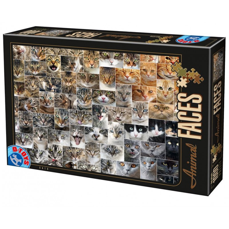 Puzzle 1000 pièces - Faces de chats