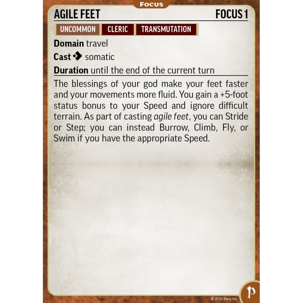 Pathfinder Second Edition - Focus Cards