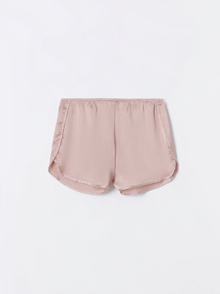 Shorts de pijama de cetim - Rosa