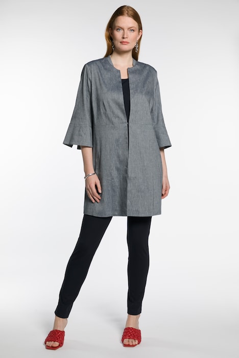 Blazer, Stretchleinen, Collegekragen, 3/4-Arm