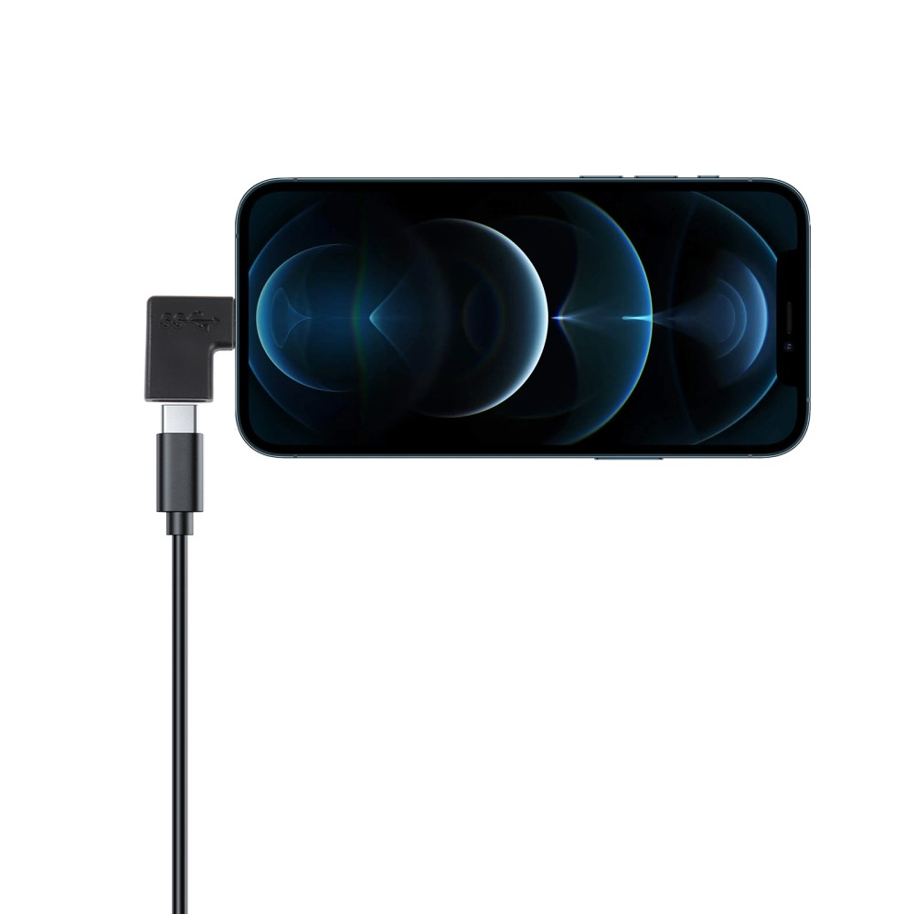 USB C auf Lightning Adapter 90° Grad-Winkel iPhone / iPad - Schwarz