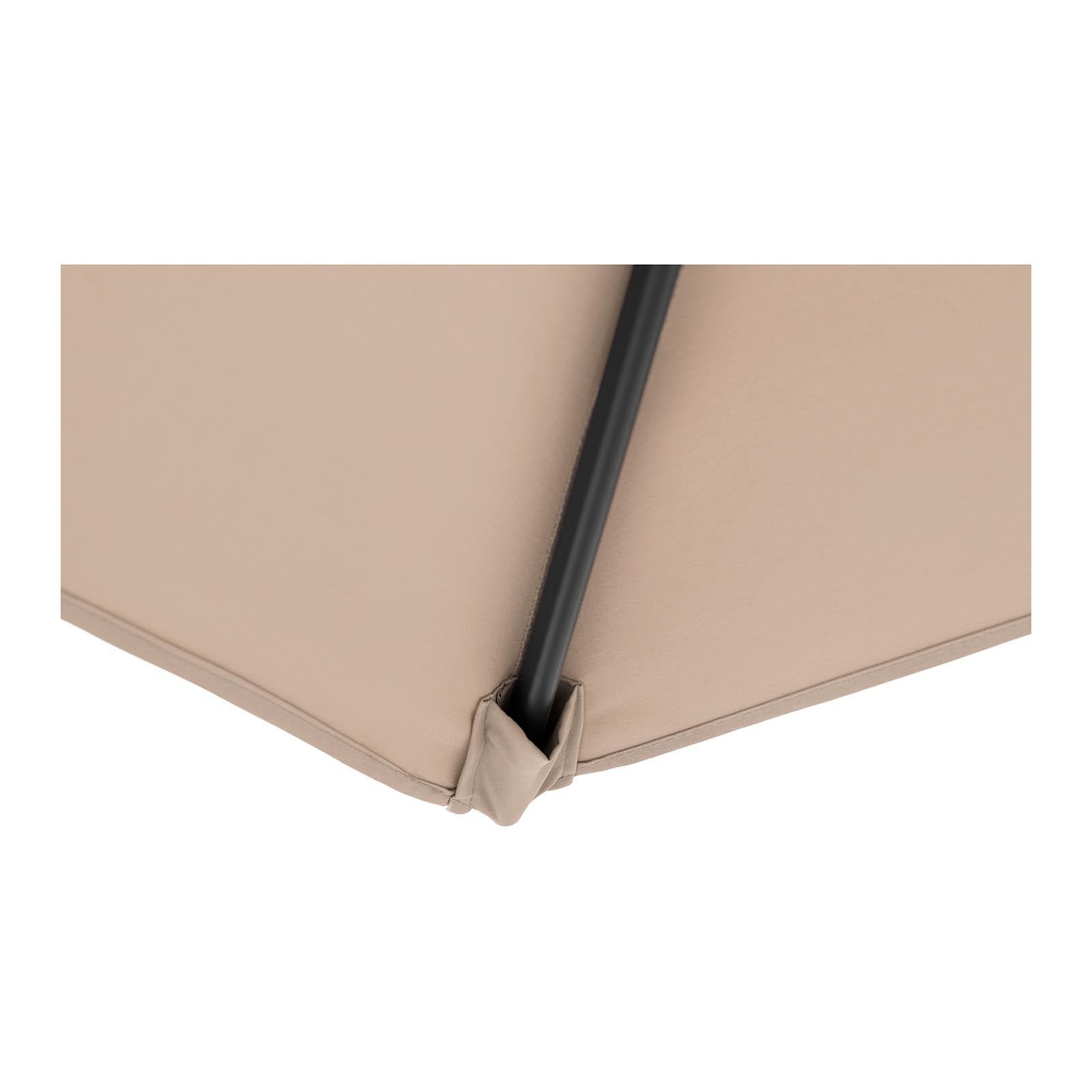 Parasol de terrasse hexagonal diamètre 300 cm inclinable crème