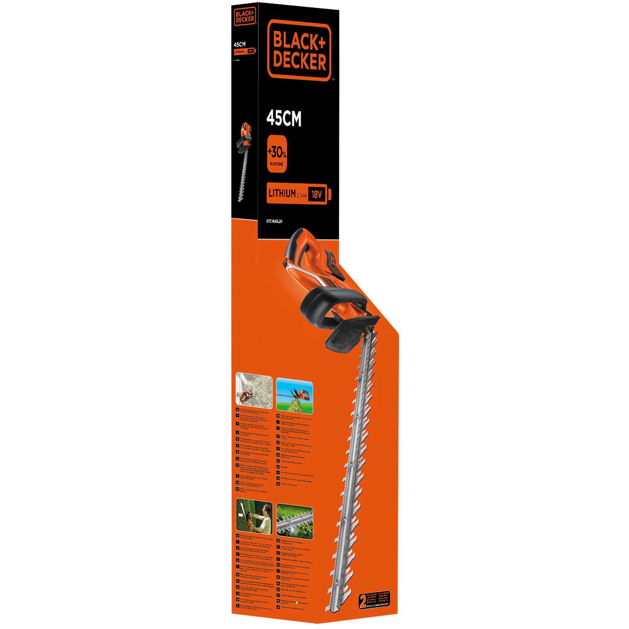 BLACK+DECKER Heckenschere Akku-Heckenschere GTC1845L20, 18 Volt