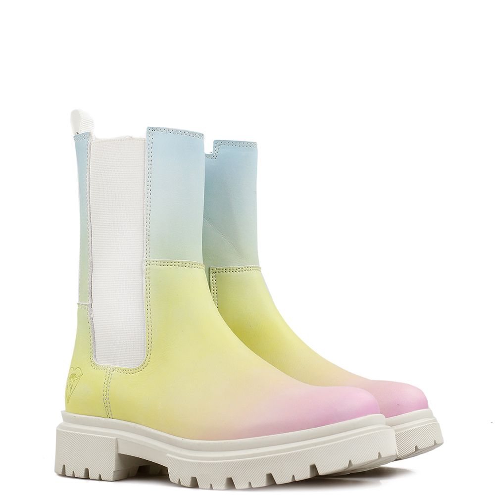 La Pintura Blanca Chunky boots Rainbow