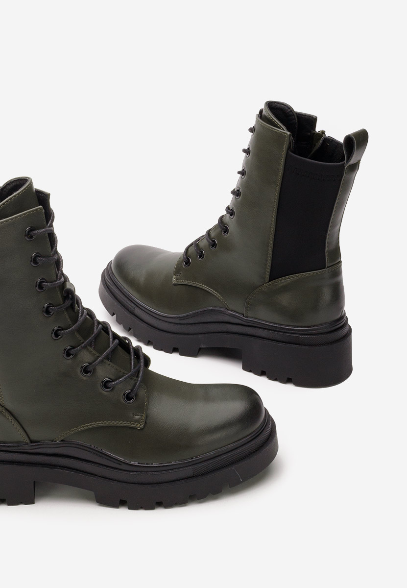 Bottines rangers femme vert Flaviana