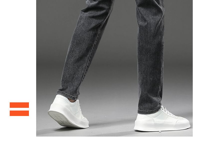 Nataro - Middelhoge fleecegevoerde gewassen rechte jeans