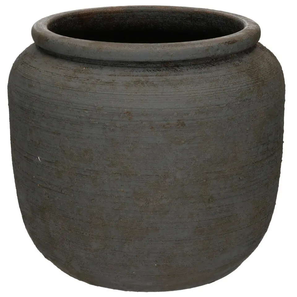 DK Design Bloempot kruik model Batu - roestbruin - D24 x H21 cm