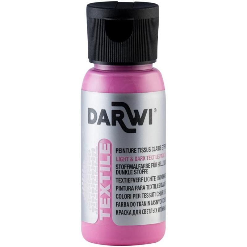 DARWI Flacon de 50 ml de Peinture Textile Opaque - Rose