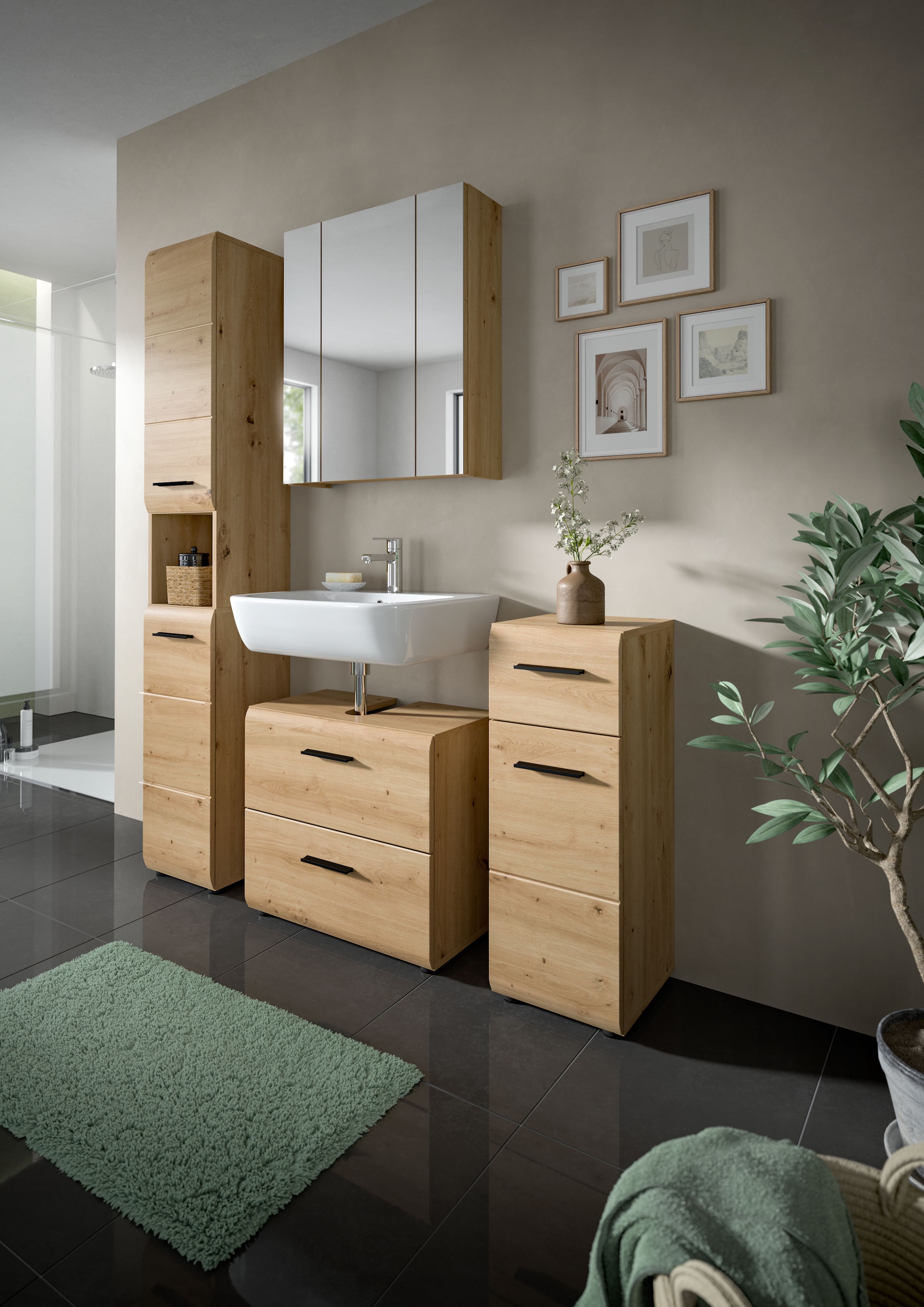 INOSIGN Stauraumschrank 1 Stk. tlg. Florenz, Badschrank hoch, Artisan Oak NB, 185 cm Hoch