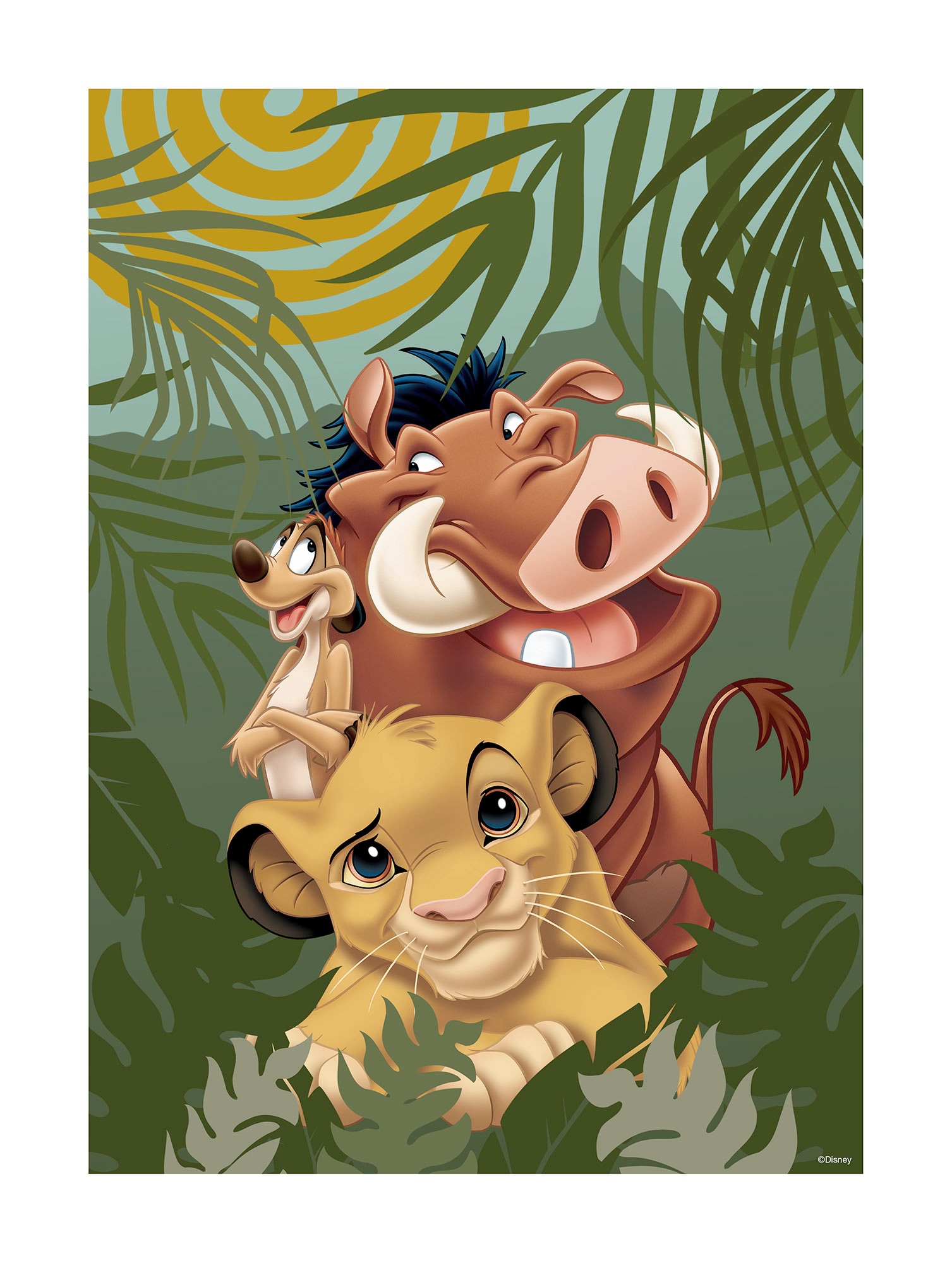 Komar Bild »Lion King Carefree Trio« Disney 1 Stk. tlg. Wandbild zur Dekoration im Kinderzimmer - ohne Rahmen