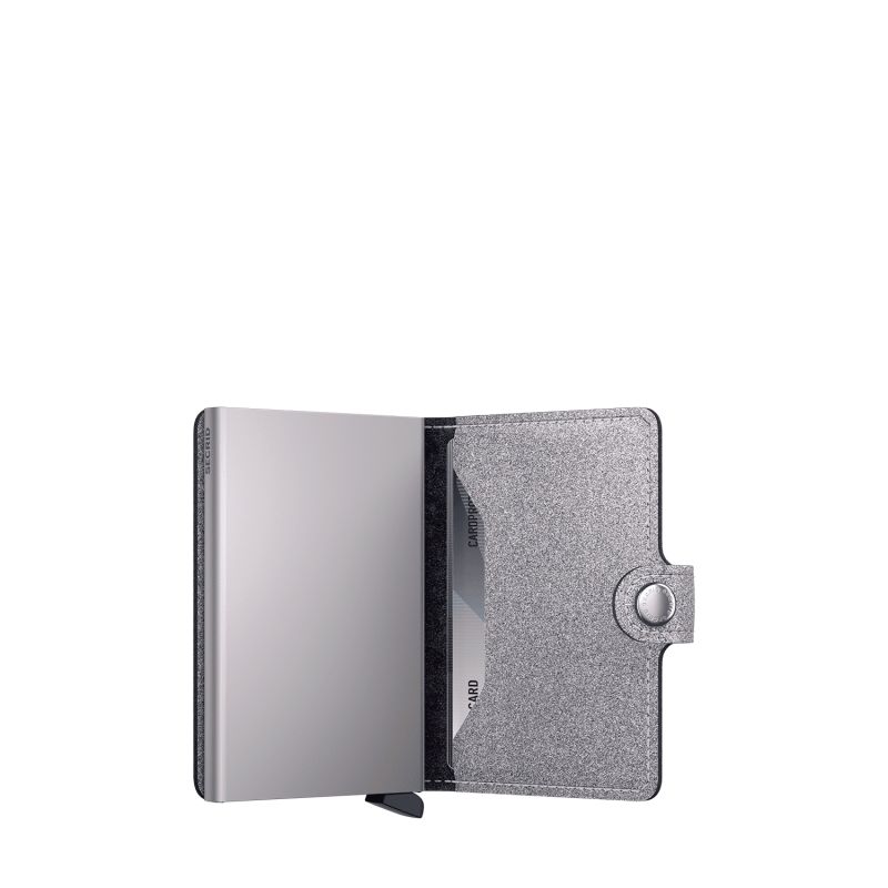 Porte-cartes Miniwallet anti-RFID 10.2 cm Glitter Silver