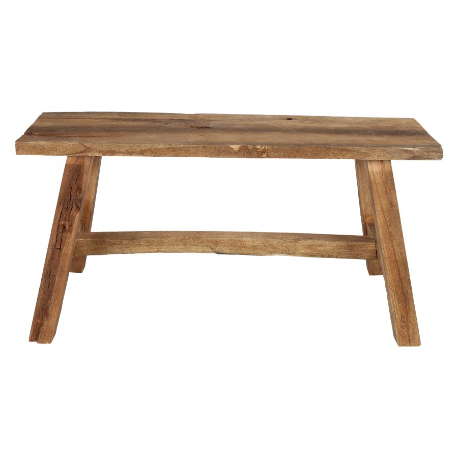 Holz-Sitzbank Ranch Rustikal 90x35x45cm Natur